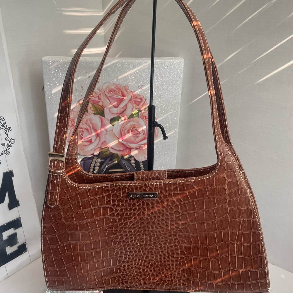 Liz Claiborne Brown Alligator design purse